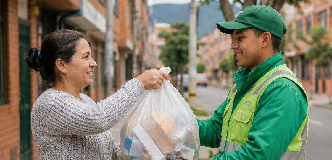 Entrega digna de reciclaje a recicladores de oficio en Bogotá